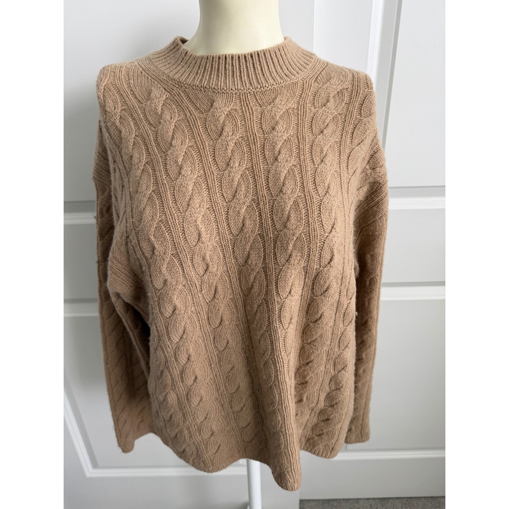 Vince Womens Wool/Cashmere Blend Twisted Cable Sweater M